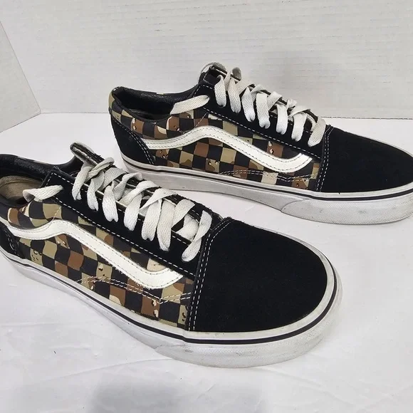 VANS OLD SKOOL SNEAKERS SKATEBOARD SHOES Checkerboard Camo Unisex Mens 6.5 Wom 8 - Picture 2 of 9